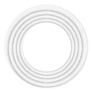 Elle çizilmiş rastgele daireler, serbest çizim efekti. Eşmerkezli daireler, halka şekli - stok vektör illüstrasyonu, klip- sanat grafikleri
