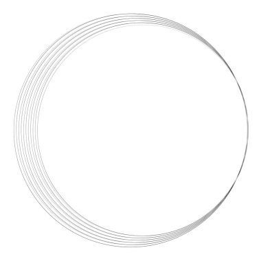 Elle çizilmiş rastgele daireler, serbest çizim efekti. Eşmerkezli daireler, halka şekli - stok vektör illüstrasyonu, klip- sanat grafikleri