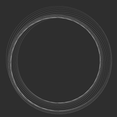 Elle çizilmiş rastgele daireler, serbest çizim efekti. Eşmerkezli daireler, halka şekli - stok vektör illüstrasyonu, klip- sanat grafikleri