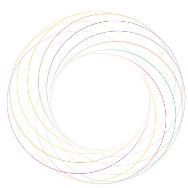 Elle çizilmiş rastgele daireler, serbest çizim efekti. Eşmerkezli daireler, halka şekli - stok vektör illüstrasyonu, klip- sanat grafikleri