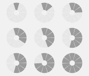 Preloder, dairesel yükleme barı. Pasta grafiği, pasta grafiği. Vektör şablonu
