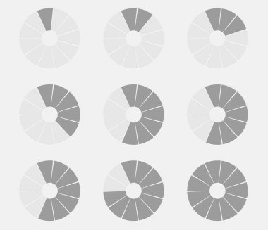 Preloder, dairesel yükleme barı. Pasta grafiği, pasta grafiği. Vektör şablonu