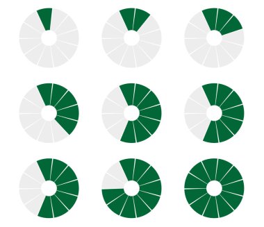 Preloder, dairesel yükleme barı. Pasta grafiği, pasta grafiği. Vektör şablonu