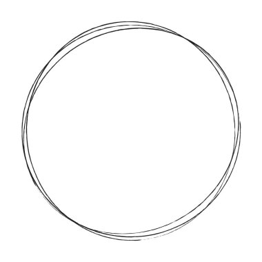 Elle çizilmiş rastgele daireler, serbest çizim efekti. Konsantrik grungy, desenli daire, halka şekli