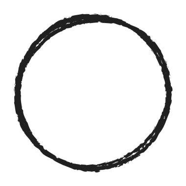 Elle çizilmiş rastgele daireler, serbest çizim efekti. Konsantrik grungy, desenli daire, halka şekli