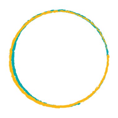 Elle çizilmiş rastgele daireler, serbest çizim efekti. Konsantrik grungy, desenli daire, halka şekli