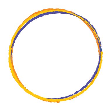 Elle çizilmiş rastgele daireler, serbest çizim efekti. Konsantrik grungy, desenli daire, halka şekli