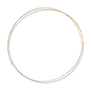 Elle çizilmiş rastgele daireler, serbest çizim efekti. Konsantrik grungy, desenli daire, halka şekli