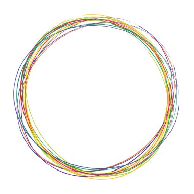 Elle çizilmiş rastgele daireler, serbest çizim efekti. Konsantrik grungy, desenli daire, halka şekli