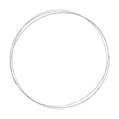 Elle çizilmiş rastgele daireler, serbest çizim efekti. Konsantrik grungy, desenli daire, halka şekli