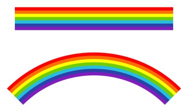 Gökkuşağı havası, mutluluk, doğa konsepti çizimi, grafik. LMBTQ + 'nın sembolik bayrağı - stok vektör çizimi, klip- sanat grafikleri