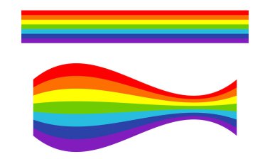 Gökkuşağı havası, mutluluk, doğa konsepti çizimi, grafik. LMBTQ + 'nın sembolik bayrağı - stok vektör çizimi, klip- sanat grafikleri