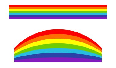 Gökkuşağı havası, mutluluk, doğa konsepti çizimi, grafik. LMBTQ + 'nın sembolik bayrağı - stok vektör çizimi, klip- sanat grafikleri