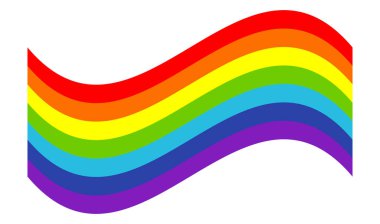 Gökkuşağı havası, mutluluk, doğa konsepti çizimi, grafik. LMBTQ + 'nın sembolik bayrağı - stok vektör çizimi, klip- sanat grafikleri