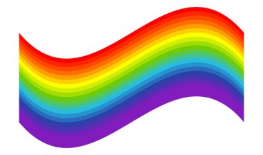 Gökkuşağı havası, mutluluk, doğa konsepti çizimi, grafik. LMBTQ + 'nın sembolik bayrağı - stok vektör çizimi, klip- sanat grafikleri