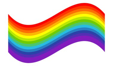 Gökkuşağı havası, mutluluk, doğa konsepti çizimi, grafik. LMBTQ + 'nın sembolik bayrağı - stok vektör çizimi, klip- sanat grafikleri