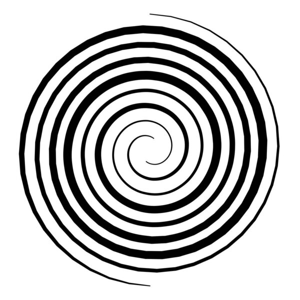 Spiral, swirl, twirl and whirl element. Helix, volute ripple, vortex shape