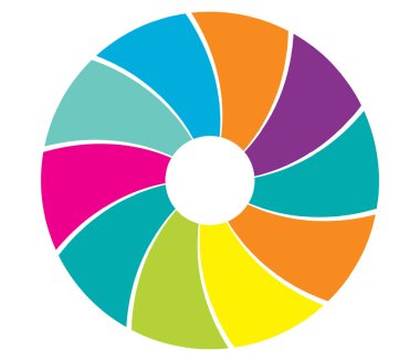 Dairesel spiral, girdap, soyut vektör dairesi tasarım elementi