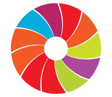 Dairesel spiral, girdap, soyut vektör dairesi tasarım elementi