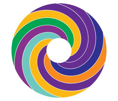 Dairesel spiral, girdap, soyut vektör dairesi tasarım elementi