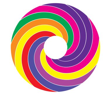 Dairesel spiral, girdap, soyut vektör dairesi tasarım elementi