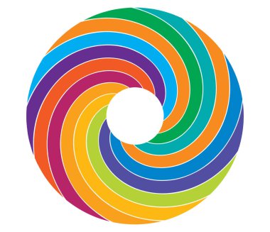 Dairesel spiral, girdap, soyut vektör dairesi tasarım elementi