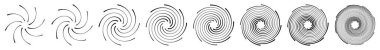 Sarmal, girdap, girdap ve girdap elementi. Helix, volt dalgalanması, girdap şekli - stok vektör illüstrasyonu, klip-sanat grafikleri