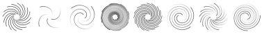 Sarmal, girdap, girdap ve girdap elementi. Helix, volt dalgalanması, girdap şekli - stok vektör illüstrasyonu, klip-sanat grafikleri