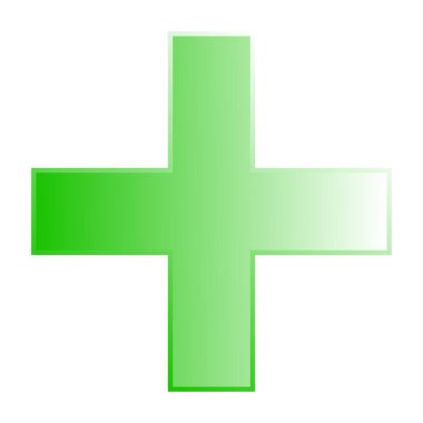 3D çapraz geçiş sağlık, ilk yardım, acil durum müdahalesi ve genel bir sembol olarak. Ambulans, sağlık görevlisi, hastane ve klinik sembolü, simge