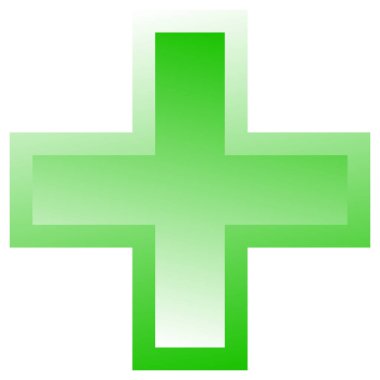 3D çapraz geçiş sağlık, ilk yardım, acil durum müdahalesi ve genel bir sembol olarak. Ambulans, sağlık görevlisi, hastane ve klinik sembolü, simge