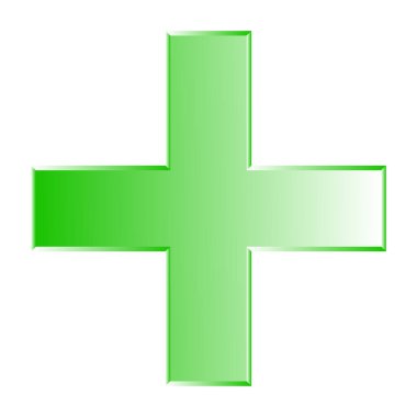 3D çapraz geçiş sağlık, ilk yardım, acil durum müdahalesi ve genel bir sembol olarak. Ambulans, sağlık görevlisi, hastane ve klinik sembolü, simge