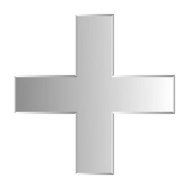 3D çapraz geçiş sağlık, ilk yardım, acil durum müdahalesi ve genel bir sembol olarak. Ambulans, sağlık görevlisi, hastane ve klinik sembolü, simge