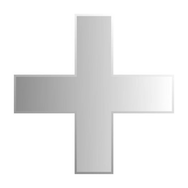 3D çapraz geçiş sağlık, ilk yardım, acil durum müdahalesi ve genel bir sembol olarak. Ambulans, sağlık görevlisi, hastane ve klinik sembolü, simge