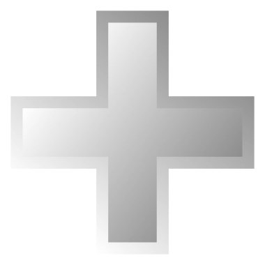 3D çapraz geçiş sağlık, ilk yardım, acil durum müdahalesi ve genel bir sembol olarak. Ambulans, sağlık görevlisi, hastane ve klinik sembolü, simge