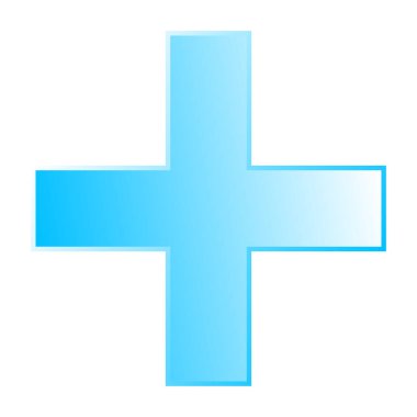 3D çapraz geçiş sağlık, ilk yardım, acil durum müdahalesi ve genel bir sembol olarak. Ambulans, sağlık görevlisi, hastane ve klinik sembolü, simge