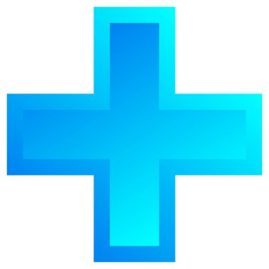 3D çapraz geçiş sağlık, ilk yardım, acil durum müdahalesi ve genel bir sembol olarak. Ambulans, sağlık görevlisi, hastane ve klinik sembolü, simge