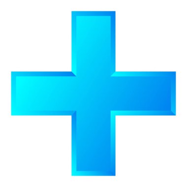 3D çapraz geçiş sağlık, ilk yardım, acil durum müdahalesi ve genel bir sembol olarak. Ambulans, sağlık görevlisi, hastane ve klinik sembolü, simge