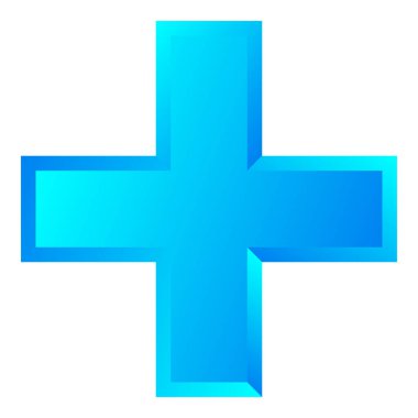 3D çapraz geçiş sağlık, ilk yardım, acil durum müdahalesi ve genel bir sembol olarak. Ambulans, sağlık görevlisi, hastane ve klinik sembolü, simge