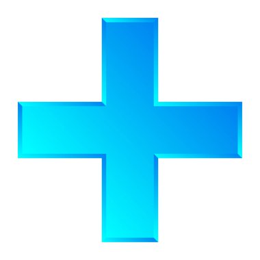 3D çapraz geçiş sağlık, ilk yardım, acil durum müdahalesi ve genel bir sembol olarak. Ambulans, sağlık görevlisi, hastane ve klinik sembolü, simge