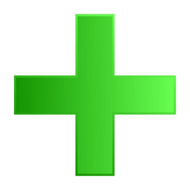 3D çapraz geçiş sağlık, ilk yardım, acil durum müdahalesi ve genel bir sembol olarak. Ambulans, sağlık görevlisi, hastane ve klinik sembolü, simge