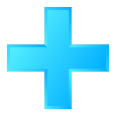 3D çapraz geçiş sağlık, ilk yardım, acil durum müdahalesi ve genel bir sembol olarak. Ambulans, sağlık görevlisi, hastane ve klinik sembolü, simge