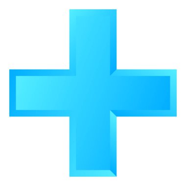 3D çapraz geçiş sağlık, ilk yardım, acil durum müdahalesi ve genel bir sembol olarak. Ambulans, sağlık görevlisi, hastane ve klinik sembolü, simge