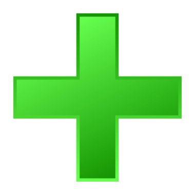 3D çapraz geçiş sağlık, ilk yardım, acil durum müdahalesi ve genel bir sembol olarak. Ambulans, sağlık görevlisi, hastane ve klinik sembolü, simge