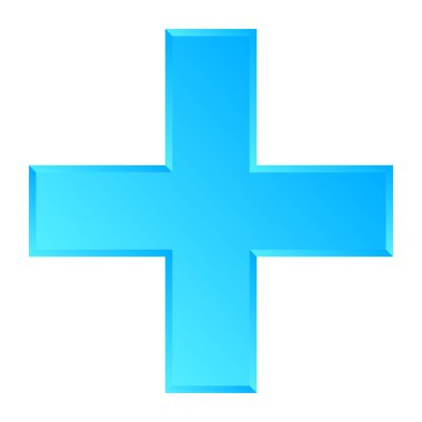 3D çapraz geçiş sağlık, ilk yardım, acil durum müdahalesi ve genel bir sembol olarak. Ambulans, sağlık görevlisi, hastane ve klinik sembolü, simge