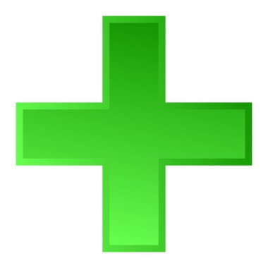 3D çapraz geçiş sağlık, ilk yardım, acil durum müdahalesi ve genel bir sembol olarak. Ambulans, sağlık görevlisi, hastane ve klinik sembolü, simge