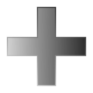 3D çapraz geçiş sağlık, ilk yardım, acil durum müdahalesi ve genel bir sembol olarak. Ambulans, sağlık görevlisi, hastane ve klinik sembolü, simge