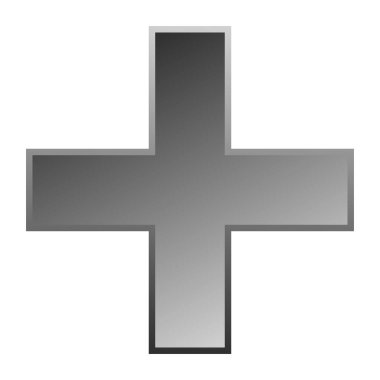 3D çapraz geçiş sağlık, ilk yardım, acil durum müdahalesi ve genel bir sembol olarak. Ambulans, sağlık görevlisi, hastane ve klinik sembolü, simge