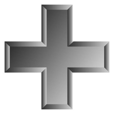 3D çapraz geçiş sağlık, ilk yardım, acil durum müdahalesi ve genel bir sembol olarak. Ambulans, sağlık görevlisi, hastane ve klinik sembolü, simge