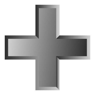 3D çapraz geçiş sağlık, ilk yardım, acil durum müdahalesi ve genel bir sembol olarak. Ambulans, sağlık görevlisi, hastane ve klinik sembolü, simge