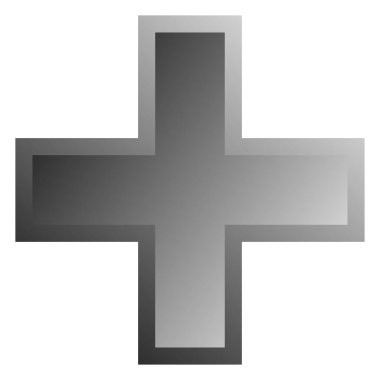 3D çapraz geçiş sağlık, ilk yardım, acil durum müdahalesi ve genel bir sembol olarak. Ambulans, sağlık görevlisi, hastane ve klinik sembolü, simge